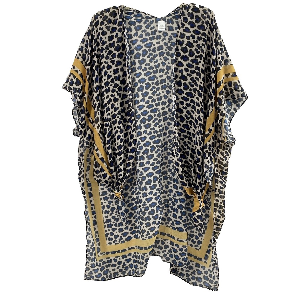 Womens Animal Print Duster OS Boho Flowy Open Front Lightweight Jacket Festival
